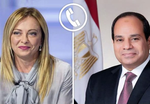 جورجيا ميلوني رئيس وزراء بريطانيا والرئيس السيسى
