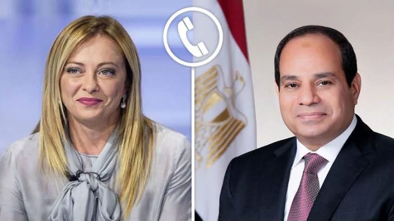 جورجيا ميلوني رئيس وزراء بريطانيا والرئيس السيسى